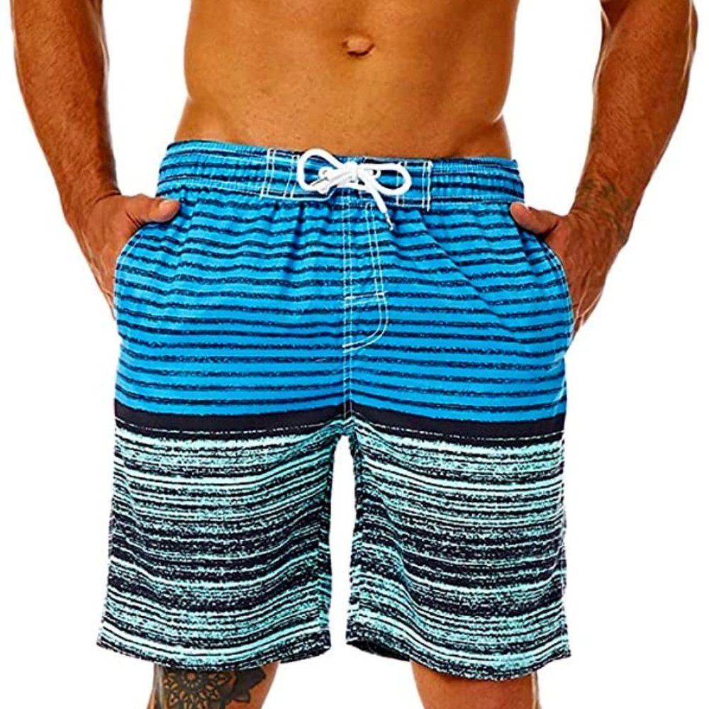 KAILUA SURF Mens Blue Swim Trunks Long Size Small